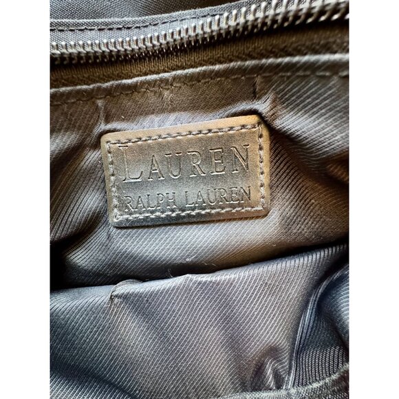 Ralph Lauren Black Messenger Bag With Gold Crest Logo - Shoulder Crossbody - Picture 4 of 16